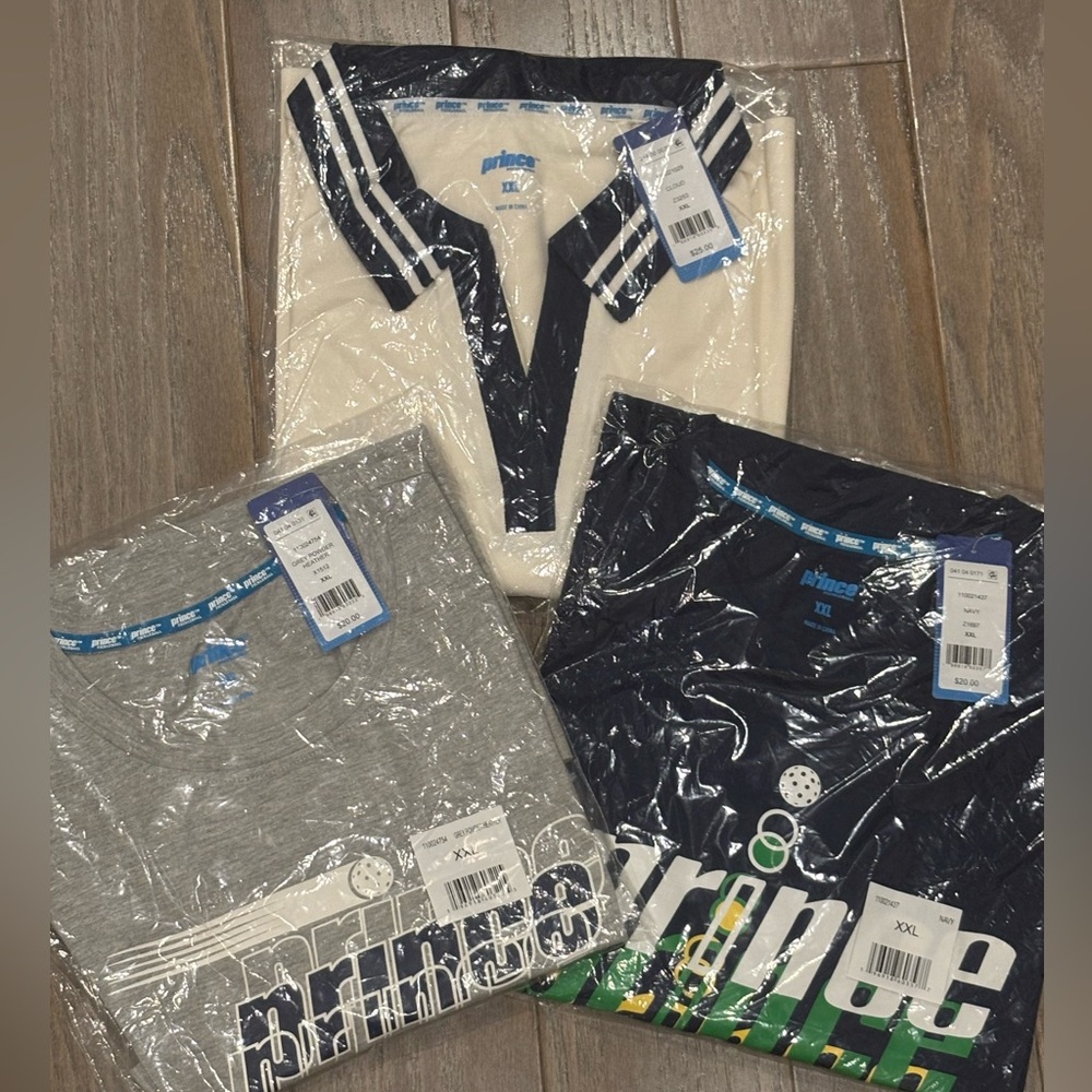 NWT Bundle of Men’s Prince Pickelball Shirts Size XXL